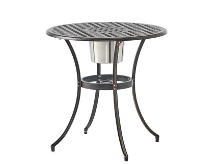 3 Piece Outdoor Aluminium Cast Bistro Set With Ice Bucket - Copper