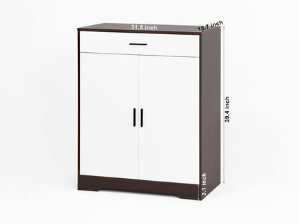 Freestanding Wooden Shoe Cabinet, 4 Tier Organizer With Drawer