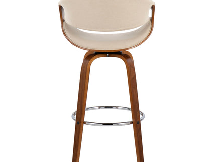 Curvini Mid - Century Modern Fixed Height Barstool With Swivel (Set of 2)