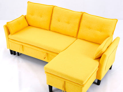 L-Shaped Reversible Chaise Sectional Sofa With Storage