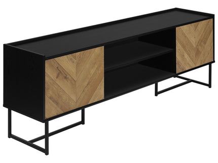 TV Stand, Console, Media Entertainment Center, Storage Cabinet, Modern - Black