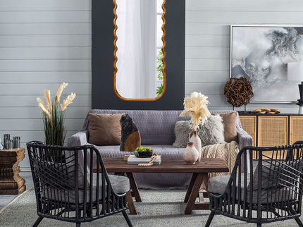 Oversized Wooden Floor Mirror With Unique Frame - Brown