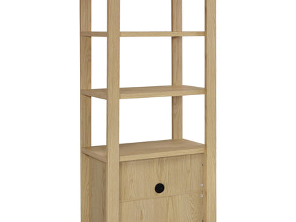 Susac - 3 Shelf Media Tower With Tall Pier Cabinet - Light Oak