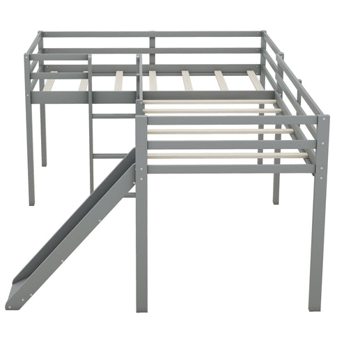 L Shaped Loft Bed With Ladder And Slide