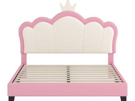 Upholstered Princess Platform Bed With Crown Headboard