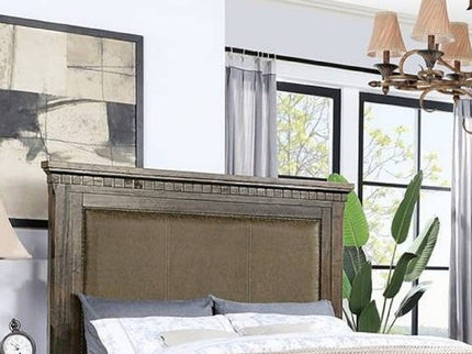 Queen Size Bed With Upholstered Headboard And Footboard Drawers - Brown
