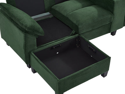 Modern U-Shaped Sectional Sofa With Storage Ottomans
