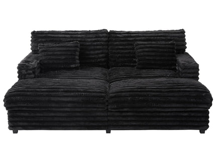 Oversized Double Chaise Lounge Sofa Bed With USB Ports And Cup Holders