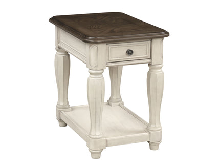 Chairside Table With Storage - Antique White
