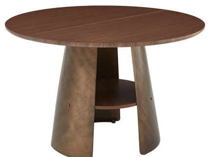 Round Dining Table - Reddish Brown / Walnut