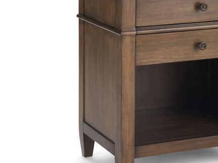 Carlton - Bedside Table - Rustic Natural Aged Brown