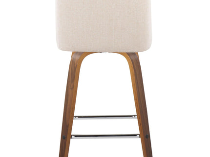 Toriano - Mid Century Modern Fixed Height Counter Stool With Swivel And Square Footrest (Set of 2)