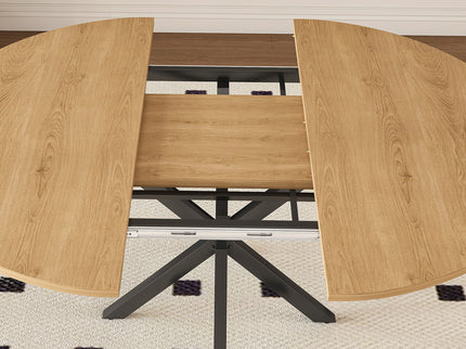 Modern Extendable Round Dining Table Set, Table With Chairs