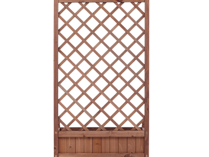 Raised Garden Bed With Trellis 2 Pack, Outdoor Planter Box & Plant Stand With Climbing Racks - Brown
