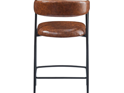 Counter Stools (Set of 2), Upholstered Counter Stools With Iron Frame, Backrest, Footrest, Arm Counter Stools For Home Bar, Kitchen Counter - Brown