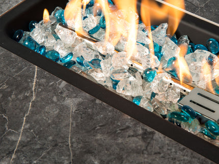Outdoor Propane Fire Pit Table - Brown