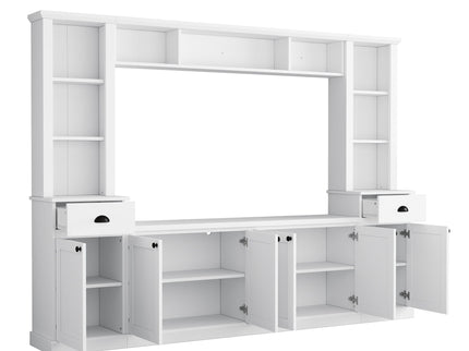 Minimalist Entertainment Wall Unit Set With Bridge For TVs Up To 75"