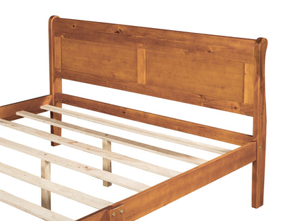 Platform Bed Frame Mattress Foundation Sleigh Bed With Headboard / Footboard / Wood Slat Suppor