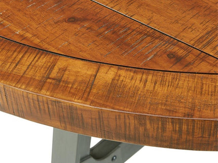 Lancaster - Round Dining / Gathering Table With Adjustable Height - Walnut