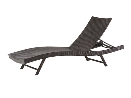 Kauai - Modern Style Wicker Chaise Lounge - Brown Multi
