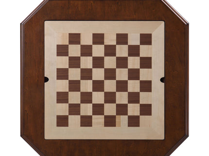 Bishop - Reversible Chess Checker Game Table With Game Tray (Chess Fingures Not Included) - Cherry