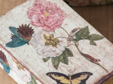 Book Boxes With Birds, Flowers, And Handwriting Design (Set of 4) - Multi