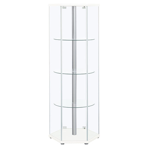 Tenley - 4 Shelf Curio Cabinet With Hexagonal Design