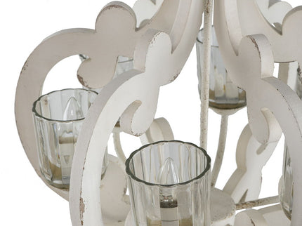 Farmhouse Chandelier, 6 Light Wood Chandelier Pendant Light Fixture With Adjustable Chain For Dining Room Living Room Entryway, Bulb Not Included