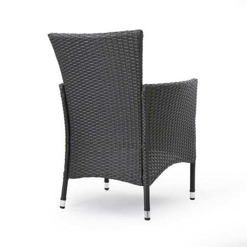 Dimensional Outdoor Dining Chair With Cushion Seat And Iron Frame (Set of 2)