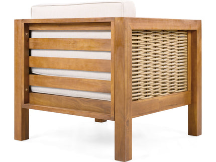 Outdoor Club Chair With Wicker Armrest