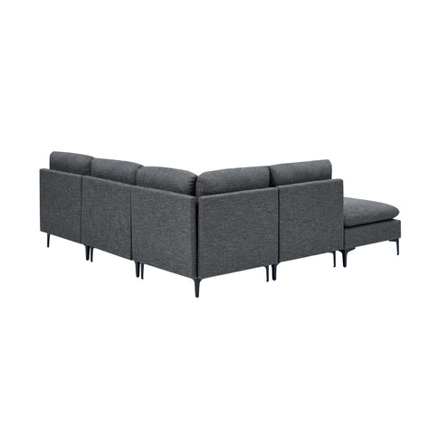 Upholstered Modular Sectional With Tall Legs, Medium Firm Seat