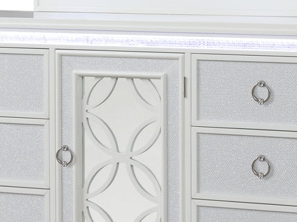 Abigale - 6 Drawer Dresser With LED (Includes Dresser Only, Mirror Not Included) - White