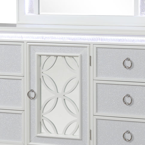 Abigale - 6 Drawer Dresser With LED (Includes Dresser Only, Mirror Not Included) - White