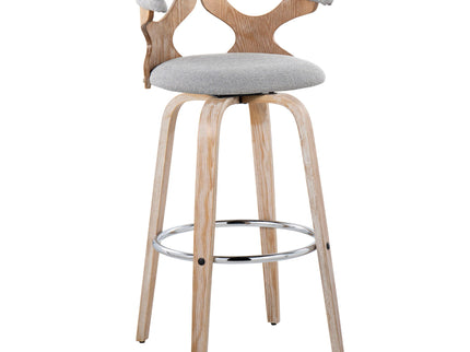 Gardenia - Contemporary Fixed Height Barstool With Swivel With Round Footrest (Set of 2)