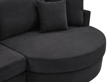 Modern 3 Seater Upholstered Sofa With Curved Design