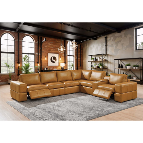 Upholstered Large Arms Sectional With Recliner Seats