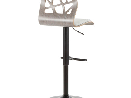 Folia - Mid Century Modern Adjustable Barstool With Swivel With Straight T Footrest (Set of 3)