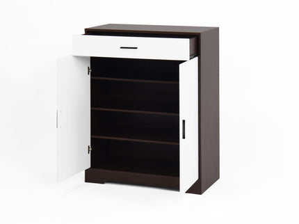 Freestanding Wooden Shoe Cabinet, 4 Tier Organizer With Drawer