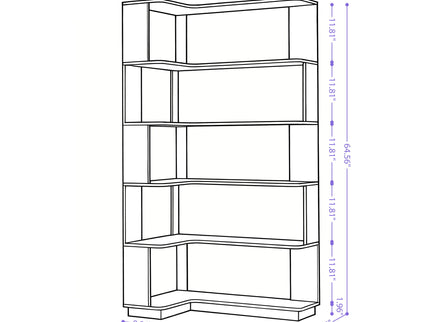 L-Shaped Design Corner Bookshelf