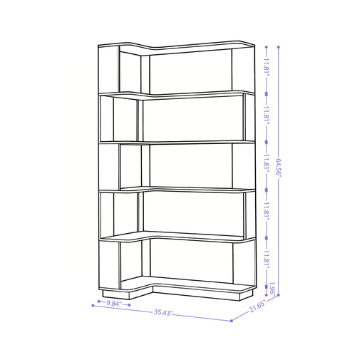 L-Shaped Design Corner Bookshelf