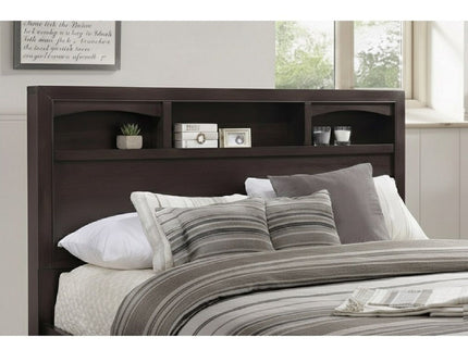 Queen Size Bed With Storage Drawers And Headboard - Brown Mix