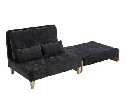 Mid Century Modern Foldable Sofa Bed, 3 In 1 Convertible Sleeper With 3 Pillows