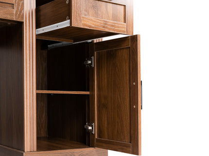 Office Desk With Charging Station & Storage Cabinet