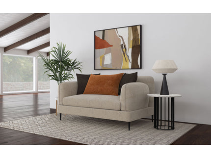 Repley - Upholstered Sculpted Track Arm Loveseat - Beige