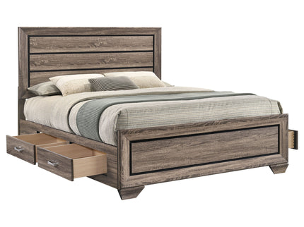 Queen Storage Bed With Underbed Drawers - Brown
