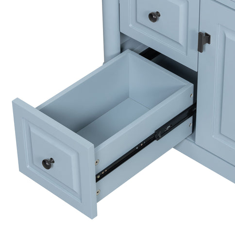 Modern Bathroom Vanity With Sink, Freestanding Cabinet With Flip Drawer & Adjustable Shelf