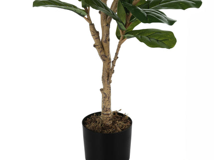 47" Tall, Artificial Plant, Fiddle Tree, Indoor, Faux, Fake, Floor, Greenery, Potted, Real Touch, Decorative - Green / Black