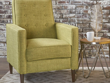 Mid-Century Modern Recliner With Button Tufted Waffle Stitch