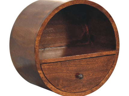 Floating Circle Bedside Table - Chestnut