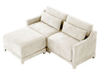 Beige / 2 Pc. 2 Seater Sectional, Ottoman